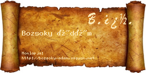 Bozsoky Ádám névjegykártya